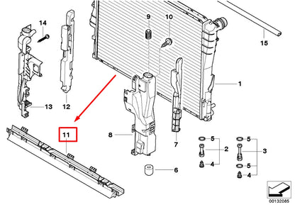 NEW BMW X3 E83 LOWER RADIATOR SEALING 17113414987 3414987 ORIGINAL