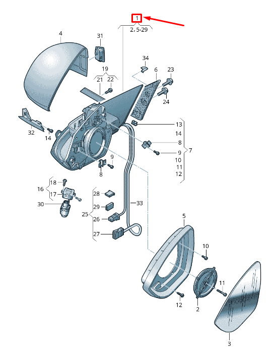 new audi e-tron ge front right side wing mirror rhd 4kr857410j3q7 original