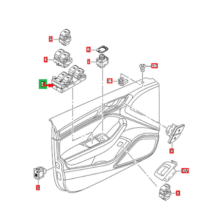 new audi a3 8v1 front left side door window regulator switch 8v0959851a original