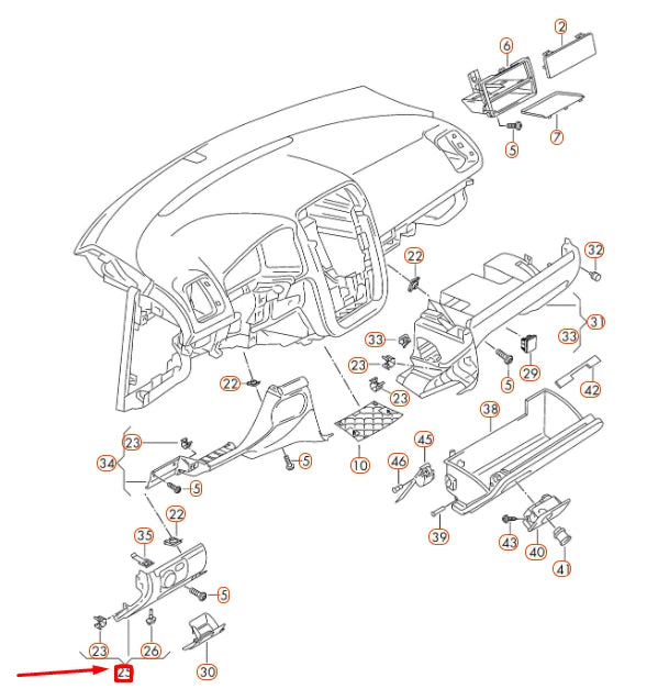 NEW VOLKSWAGEN EOS INSTRUMENT PANEL LEFT TRIM LHD 1K1858365AH82V