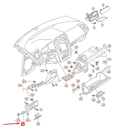 NEW VOLKSWAGEN EOS INSTRUMENT PANEL LEFT TRIM LHD 1K1858365AH82V