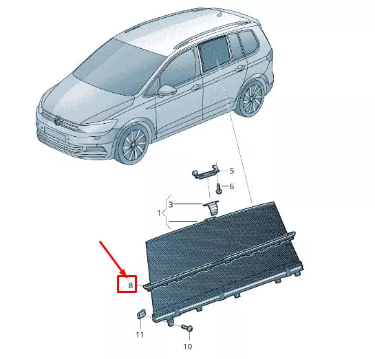 NEW VW TOURAN 5T REAR LEFT WINDOW SUN BLIND COVER 5TA8603799B9