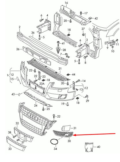 NEW AUDI A5 8T LEFT FOG LIGHT GRILLE S-LINE 8T0807681C01C 8T0807681C 01C