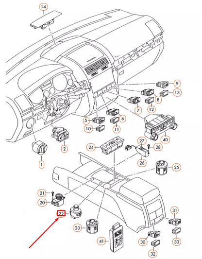 NEW VW TOUAREG 7L MK1 CENTRAL CONSOLE MIRROR SWITCH 7L6959565J3X1