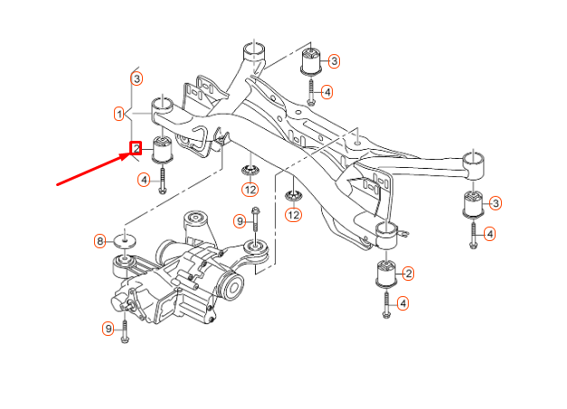 NEW AUDI A1 8X REAR SUPPORT FRAME REAR BODED RUBBER BUSH 5Q0505145F ORIGINAL