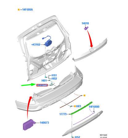 new ford kuga mk2 c520 tailgate lock striker gj54-s404b12-ab 2012596 original