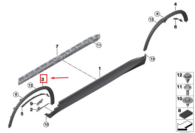 NEW BMW X5 G05 FRONT RIGHT WHEEL ARCH TRIM 51778099124 ORIGINAL