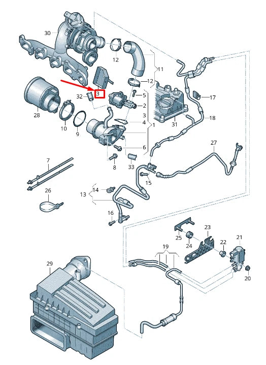 NEW VW SHARAN 7N HEAT PROTECTION SLEEVE 04L971461BD
