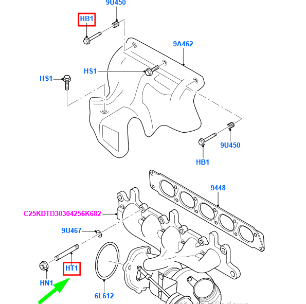 new ford kuga mk1 c394 exhaust manifold stud 1386510 w712114-s900 original