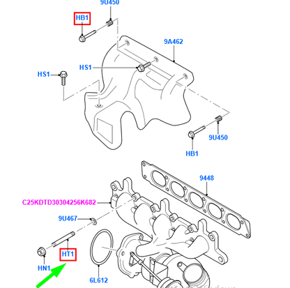 new ford kuga mk1 c394 exhaust manifold stud 1386510 w712114-s900 original