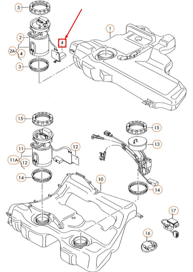 NEW AUDI A3 8P FUEL GAUGE SENSOR 1K0919673AF ORIGINAL