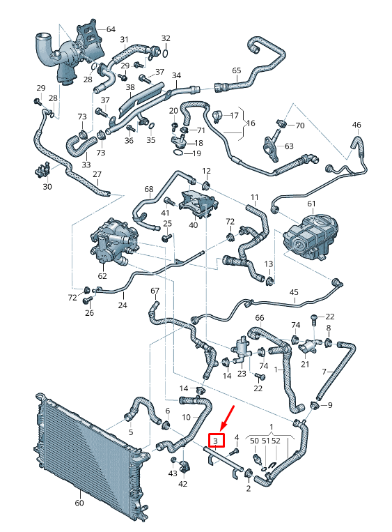 new audi a8 4h engine coolant pipe 4h0121070a original