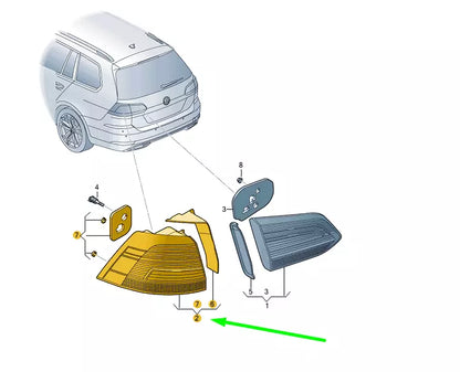 NEW VW GOLF VARIANT MK7 REAR RIGHT OUTER LED TINTED TAILLIGHT 5G9945096G