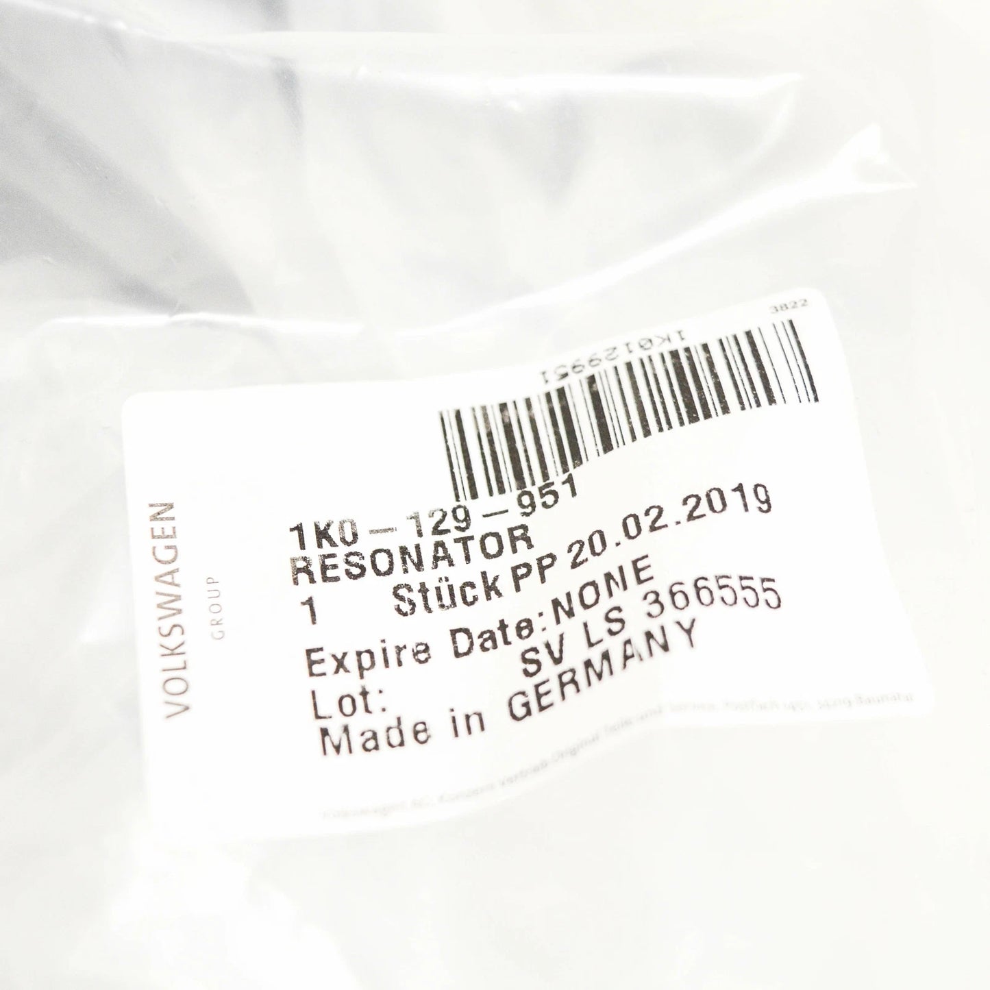 NEW VOLKSWAGEN JETTA A6 AIR INTAKE RESONATOR 1K0129951 2.0 TDI