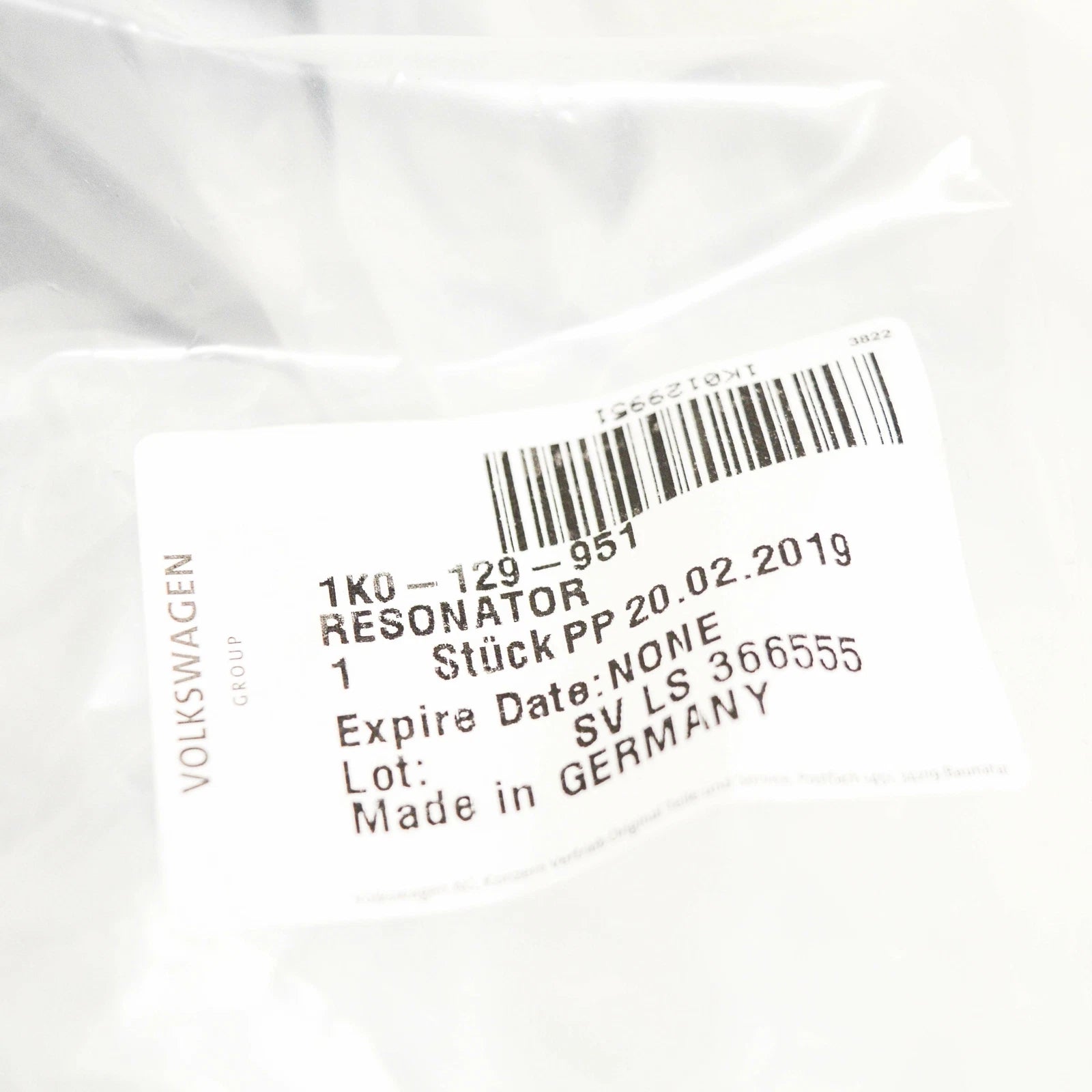 NEW VOLKSWAGEN JETTA A6 AIR INTAKE RESONATOR 1K0129951 2.0 TDI