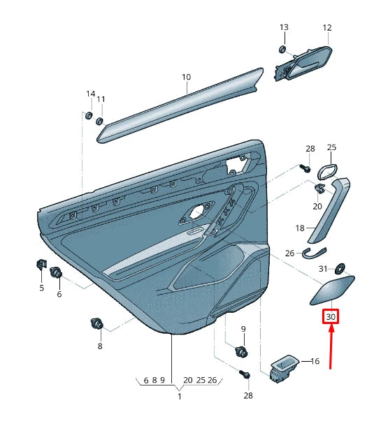 NEW VOLKSWAGEN TIGUAN AD1 REAR LEFT DOOR LOUDSPEAKER COVER 5NN868159RM5