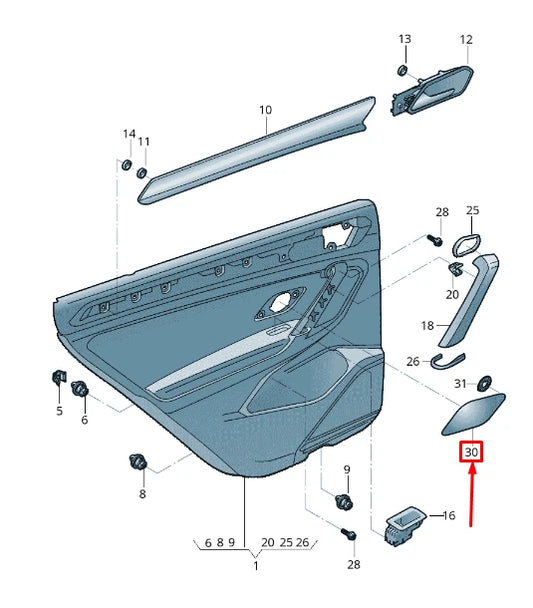 NEW VOLKSWAGEN TIGUAN AD1 REAR LEFT DOOR LOUDSPEAKER COVER 5NN868159RM5