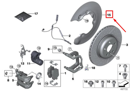 NEW BMW 3 G20 REAR RIGHT BRAKE DISC PROTECTION 34206871342 6871342 ORIGINAL