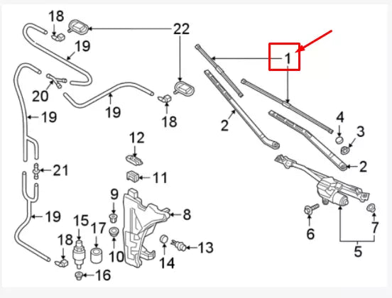 NEW AUDI A4 B9 FRONT AERODYNAMIC WIPER BLADE SET LHD 8W1998002