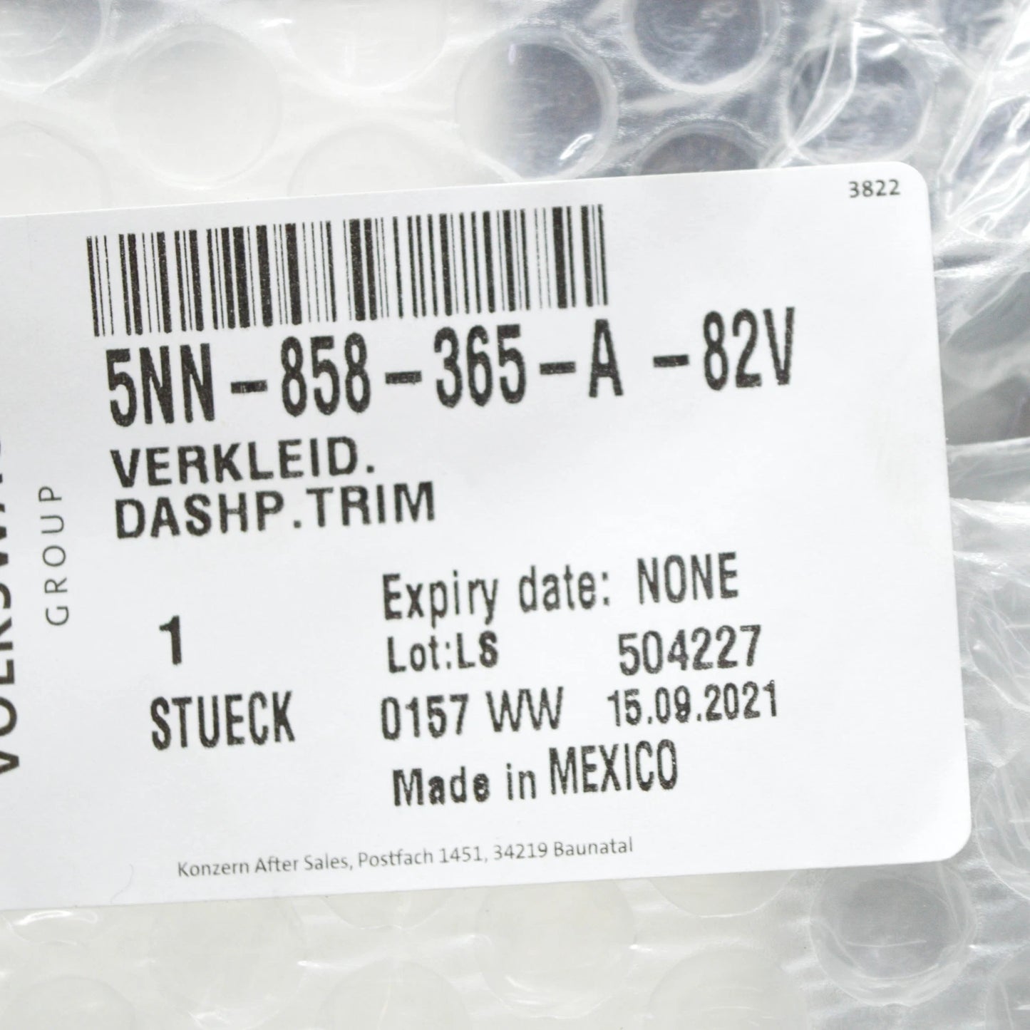 NEW VW TIGUAN AD DASH PANEL INSTRUMENT LOWER TRIM LHD 5NN858365A82V