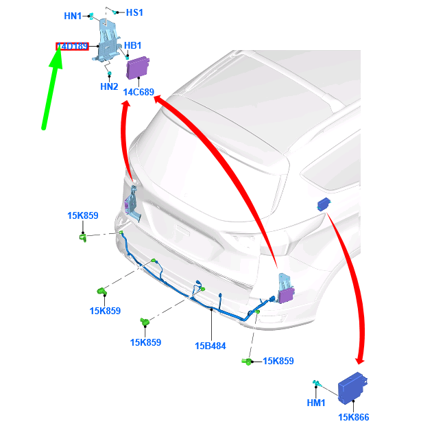 new ford kuga mk2 c520 rear left parking module bracket holder 1778090 original