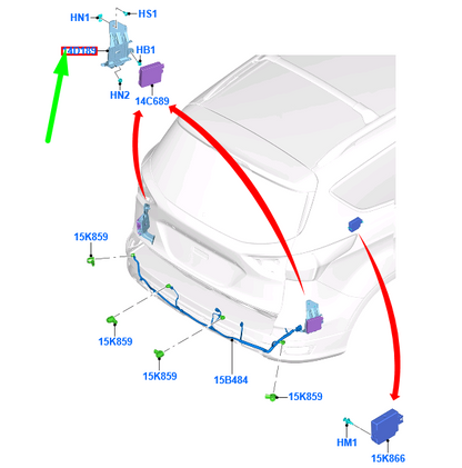 new ford kuga mk2 c520 rear left parking module bracket holder 1778090 original