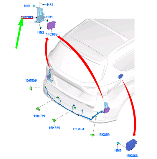 new ford kuga mk2 c520 rear left parking module bracket holder 1778090 original