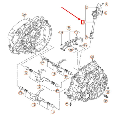 NEW VOLKSWAGEN TRANSPORTER T5 MANUAL SHIFT ROD SELECTOR FORK 0A5301230G ORIGINAL