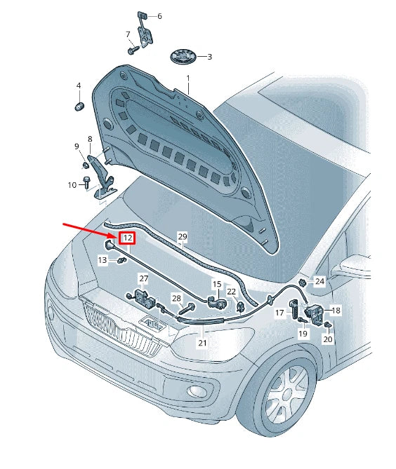 NEW VW UP 12 HOOD SUPPORT ROD 1S0823363F