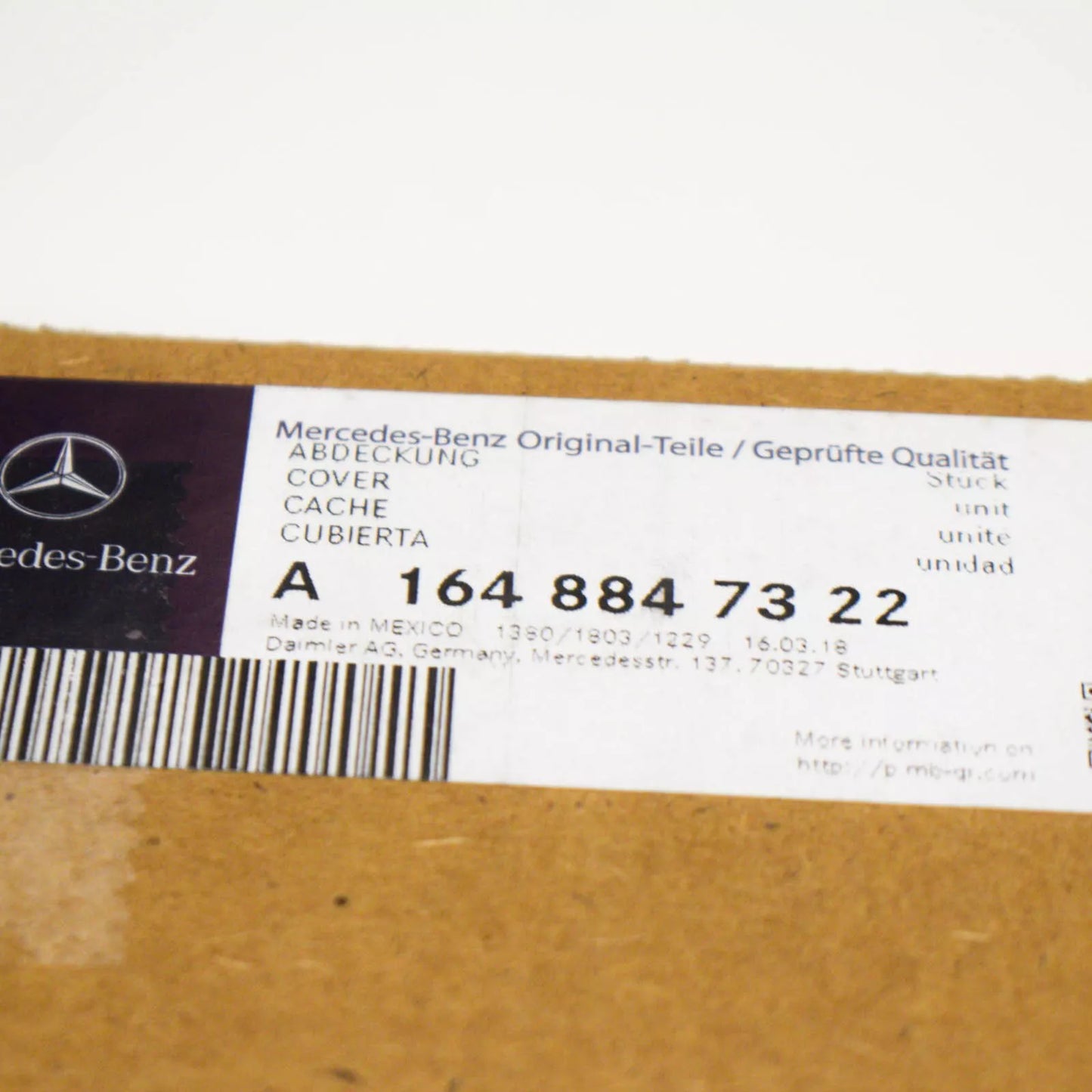 NEW MB GL X164 FRONT BUMPER LEFT GRILLE TRIM COVER A1648847322 ORIGINAL