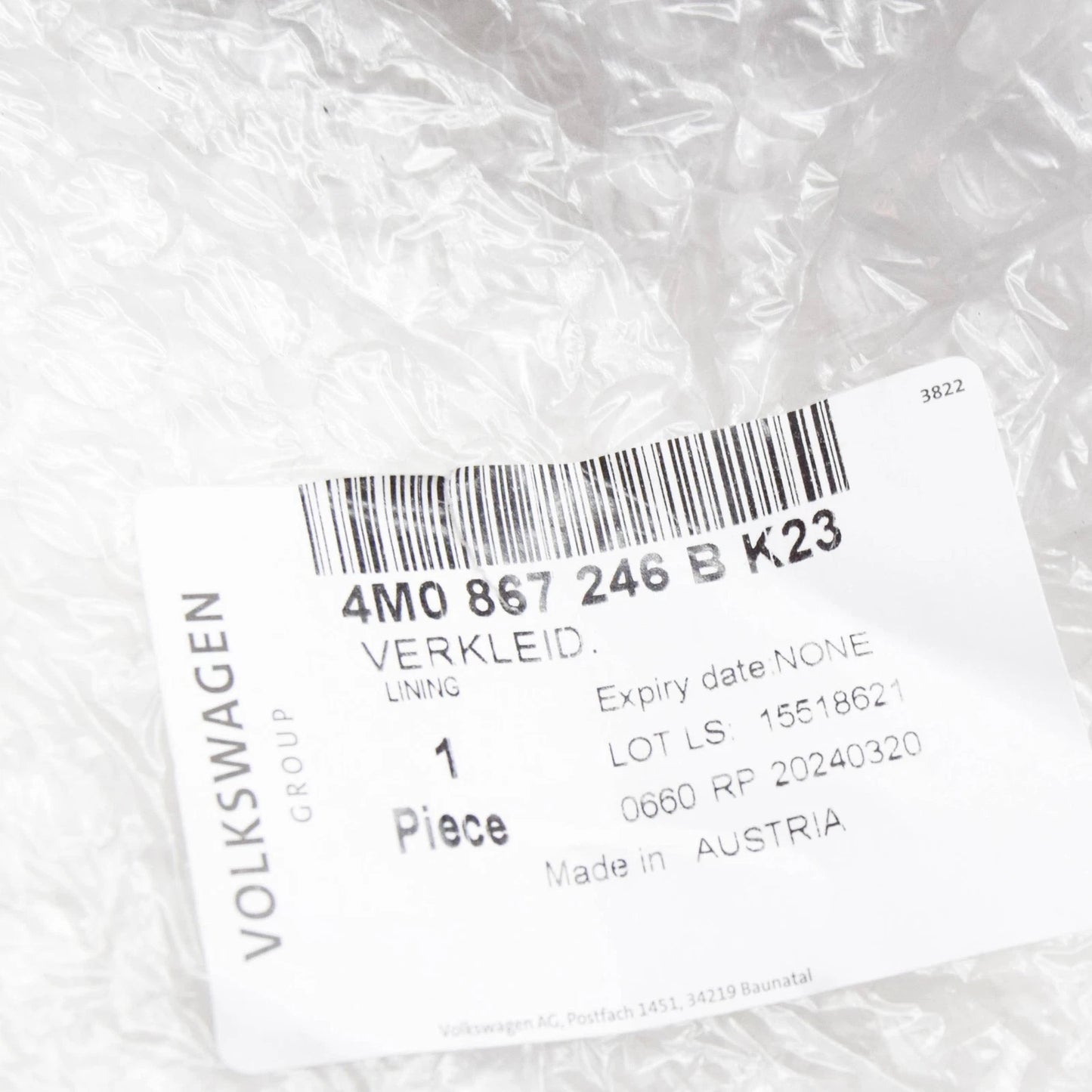 NEW AUDI Q7 4M REAR RIGHT SIDE D-PILLAR TRIM 4M0867246BK23 ORIGINAL