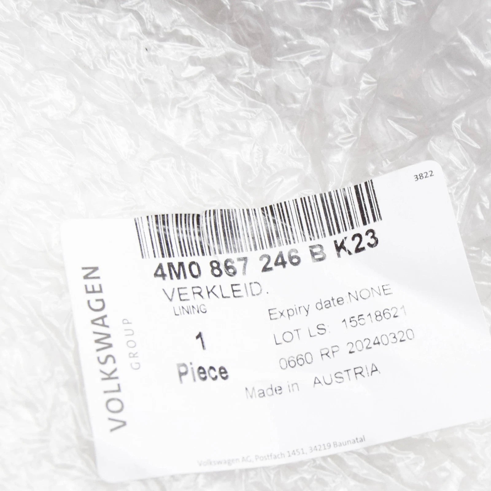 NEW AUDI Q7 4M REAR RIGHT SIDE D-PILLAR TRIM 4M0867246BK23 ORIGINAL