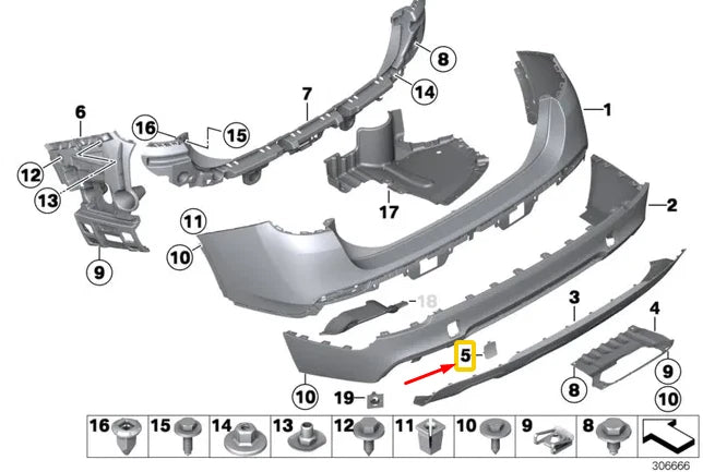 NEW BMW X1 E84 REAR BUMPER M TOW FITTING COVER KIT 51127845543 7845543 ORIGINAL