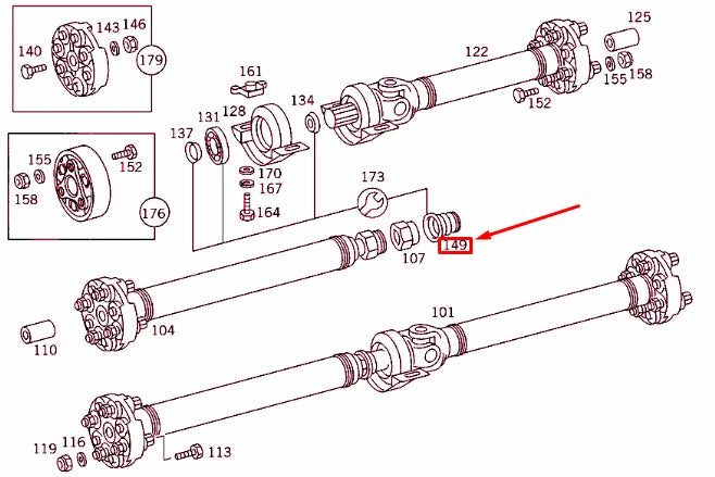 NEW MERCEDES-BENZ E W124 PROPELLER SHAFT BOOT A2024110397 ORIGINAL