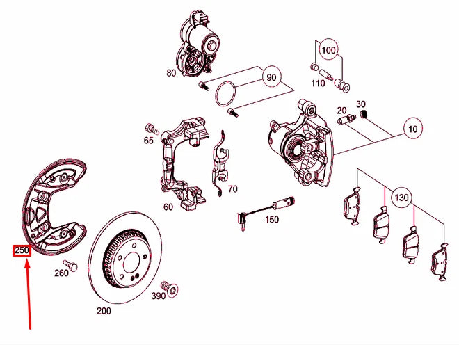 NEW MERCEDES-BENZ C W205 REAR RIGHT BRAKE DISC DUST COVER A0004230100