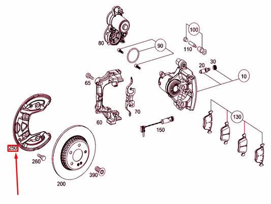 NEW MERCEDES-BENZ C W205 REAR RIGHT BRAKE DISC DUST COVER A0004230100