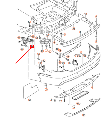 NEW AUDI A6 C6 REAR LEFT BUMPER GUIDE SECTION 4F5807453 ORIGINAL