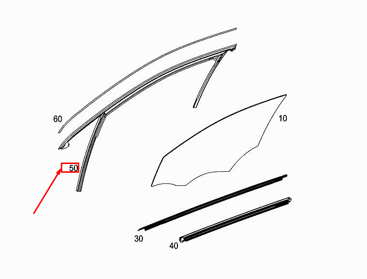 new mercedes-benz a w177 front right window guide rail a1777252000 original