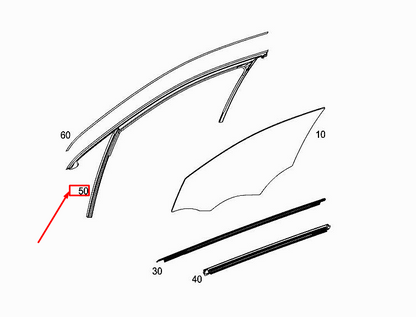 new mercedes-benz a w177 front right window guide rail a1777252000 original
