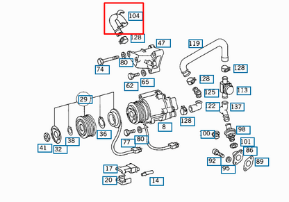 NEW MERCEDES BENZ SL R129 AIR PUMP HOSE A1190947282 ORIGINAL