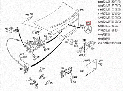 NEW MB CLS C219 REAR TRUNK BOOT LID EMBLEM BADGE A2197580058