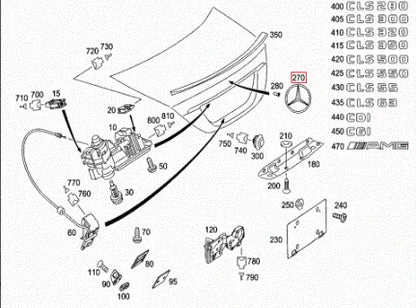 NEW MB CLS C219 REAR TRUNK BOOT LID EMBLEM BADGE A2197580058