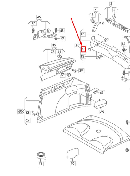 NEW VOLKSWAGEN BEETLE 9C REAR LIFTGATE BUMP STOP 1J6867815A9B9 ORIGINAL