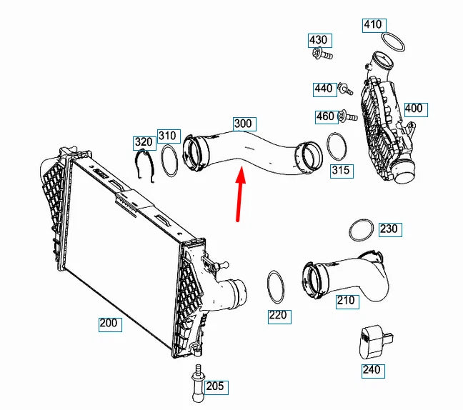 NEW MERCEDES-BENZ GLE COUPE C292 INTERCOOLER HOSE A1665280000 ORIGINAL