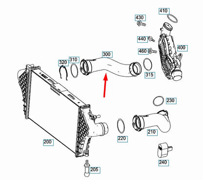 NEW MERCEDES-BENZ GLE COUPE C292 INTERCOOLER HOSE A1665280000 ORIGINAL