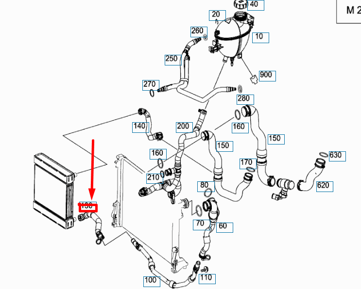 NEW MERCEDES-BENZ E W212 RADIATOR COOLANT HOSE LOWER A2185011882 ORIGINAL