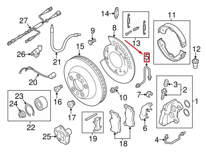 NEW AUDI Q7 4L REAR RIGHT BRAKE LINE 7L0614772A ORIGINAL