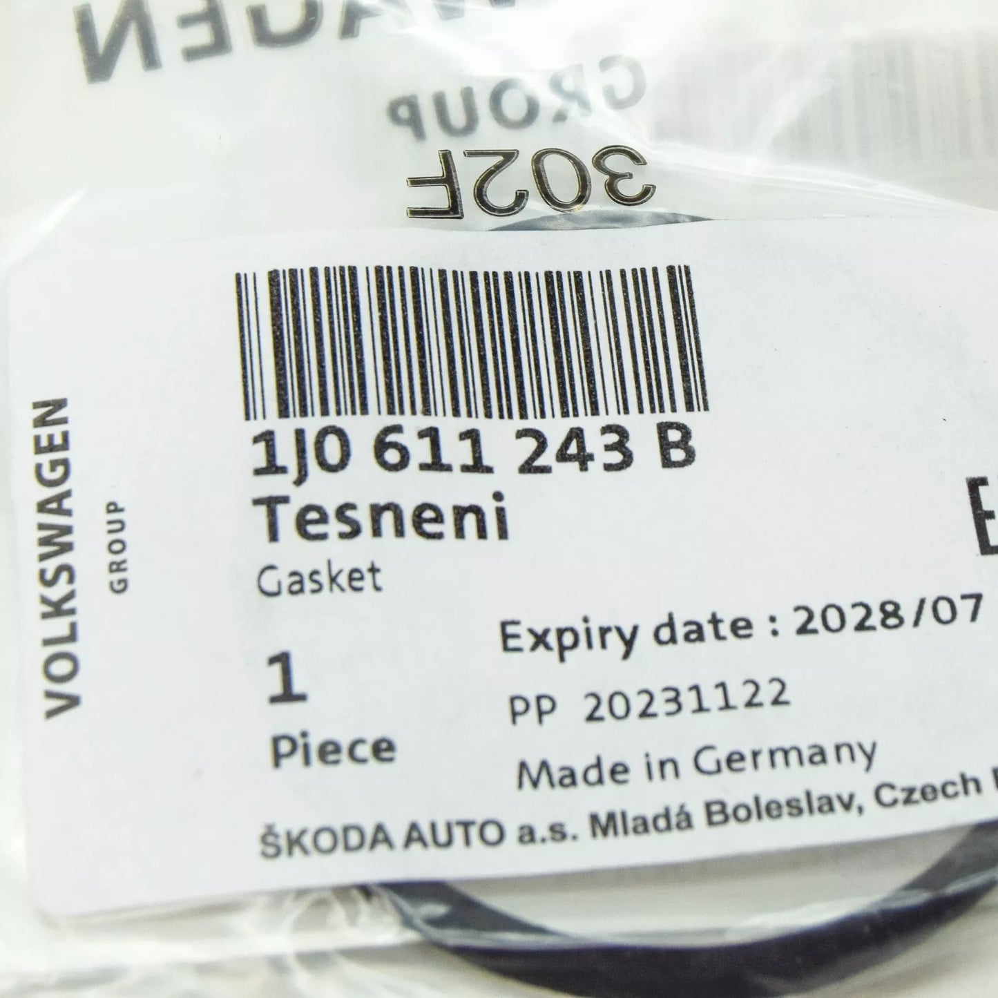 NEW SKODA SUPERB MK3 BRAKE MASTER CYLINDER GASKET 1J0611243B ORIGINAL