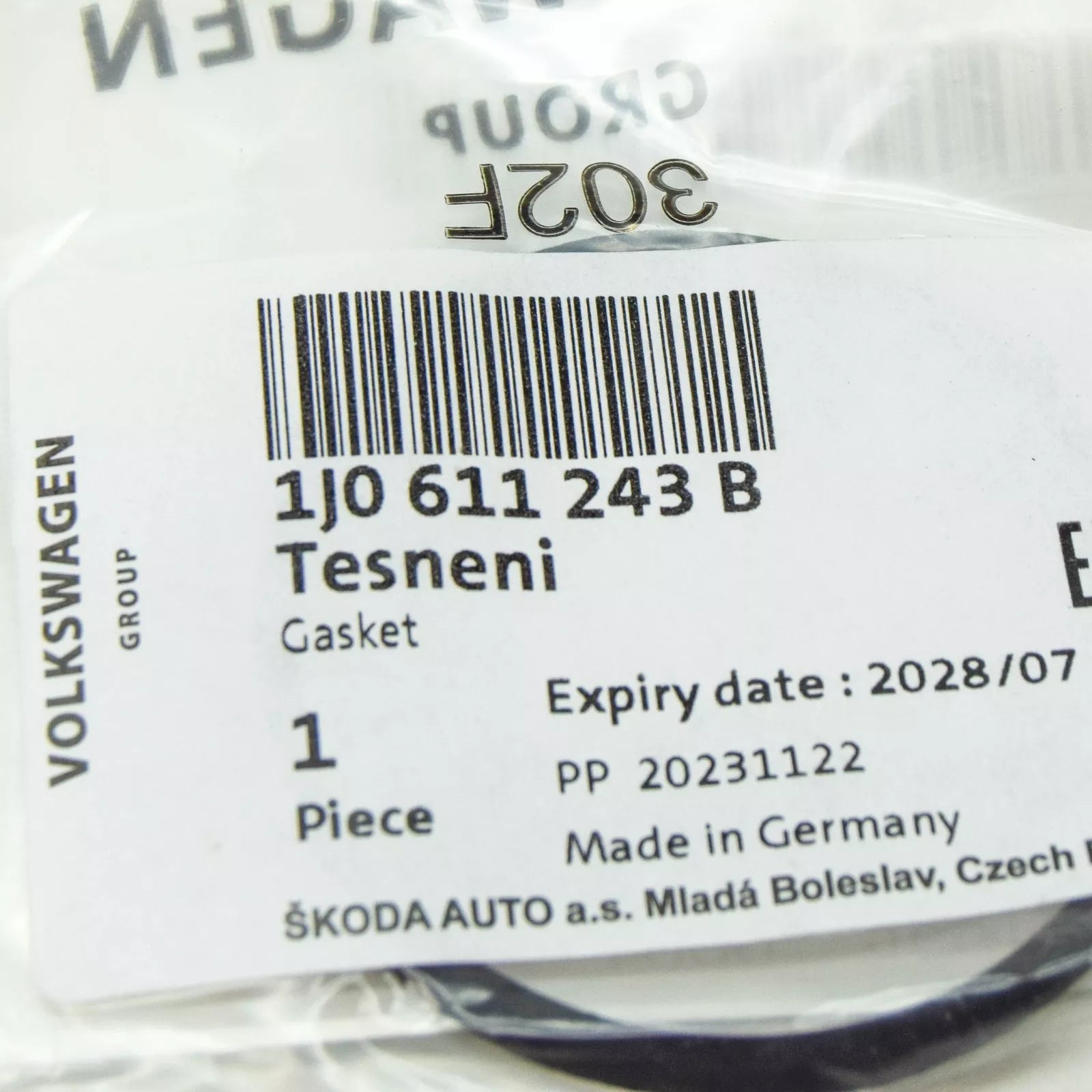 NEW SKODA SUPERB MK3 BRAKE MASTER CYLINDER GASKET 1J0611243B ORIGINAL