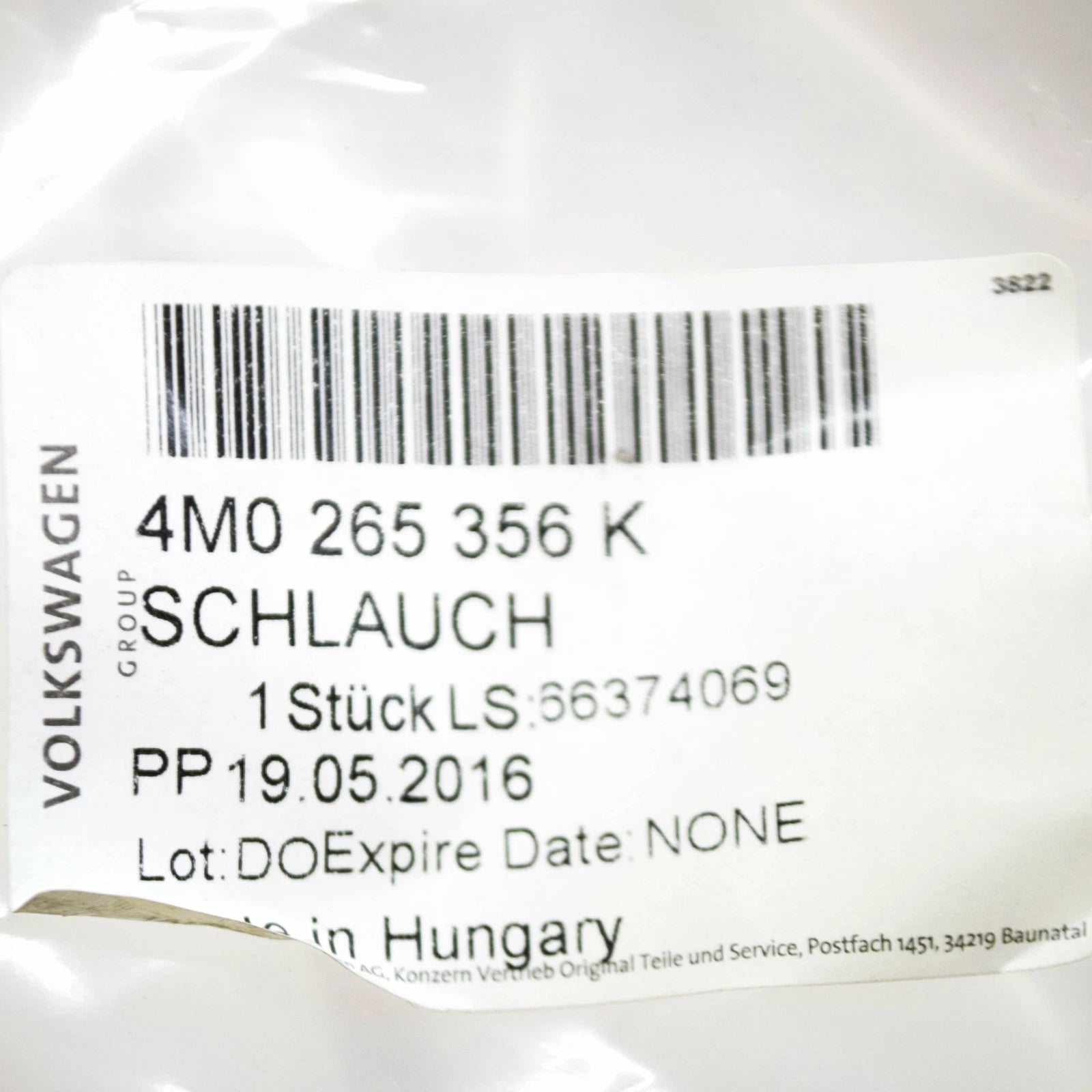 NEW AUDI Q7 4M WATER COOLING PIPE HOSE W/QUICK COUPLING PIECE 4M0265356K